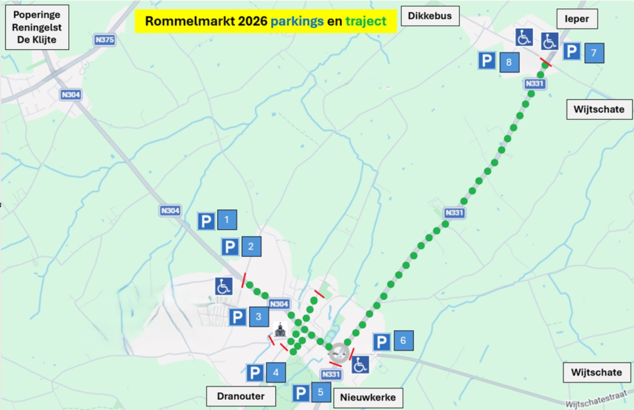 Rommelmarkt 2026 Parkings